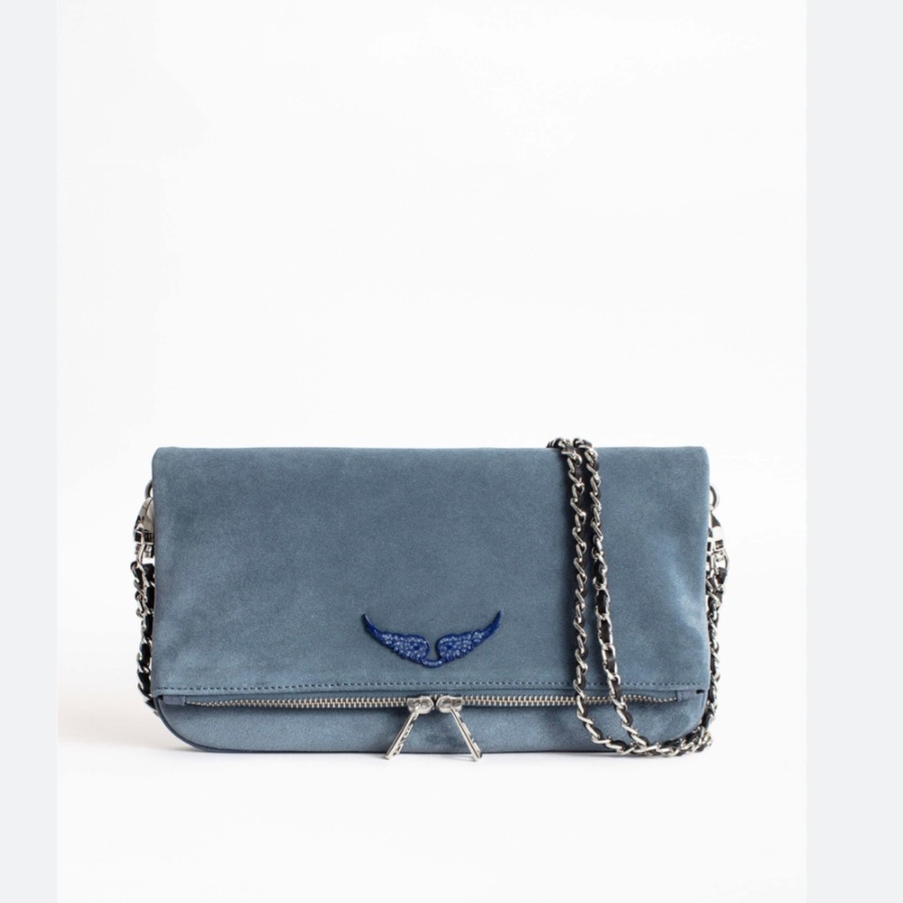 ZADIG & VOLTAIRE BLUE SUEDE ROCKY CROSSBODY